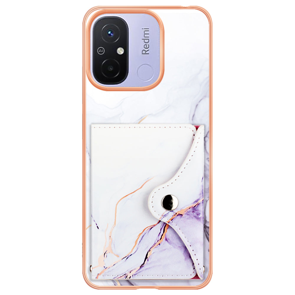 YB Leather Coating Series-9 for Xiaomi Redmi 12C 4G / 11A 4G Case IMD Pattern Kickstand Back Cover YB Leather Coating Series-9 for Xiaomi Redmi 12C 4G / 11A 4G Case IMD Pattern Kickstand Back Cover